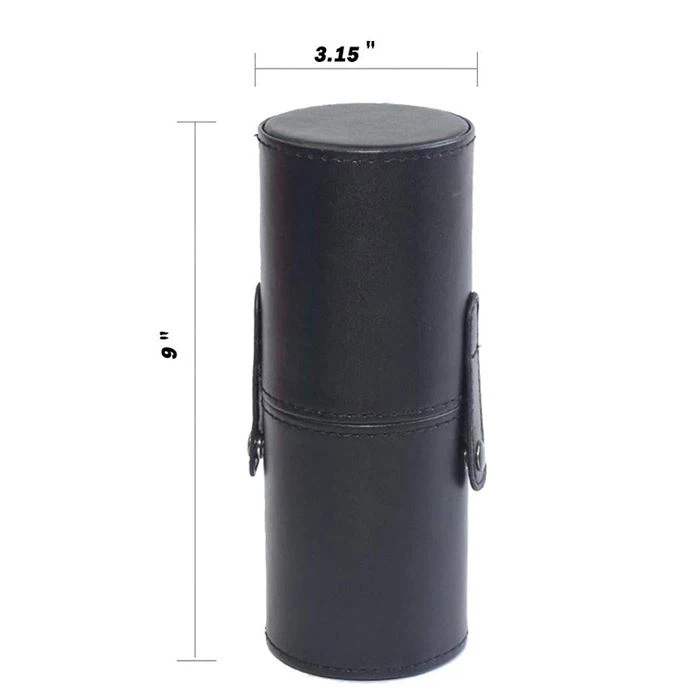 Cylinder Leather Makeup Brushes Holder