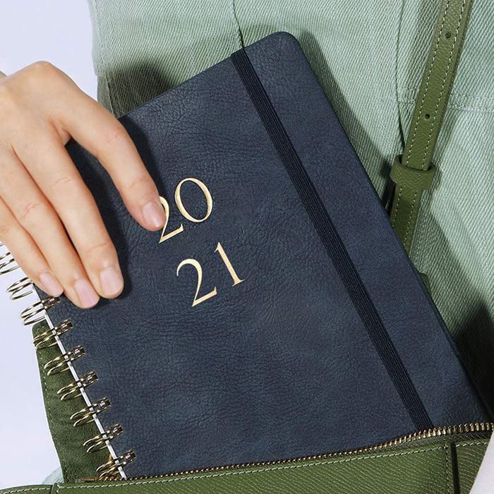 Spiral A5 Leather Diary 2021
